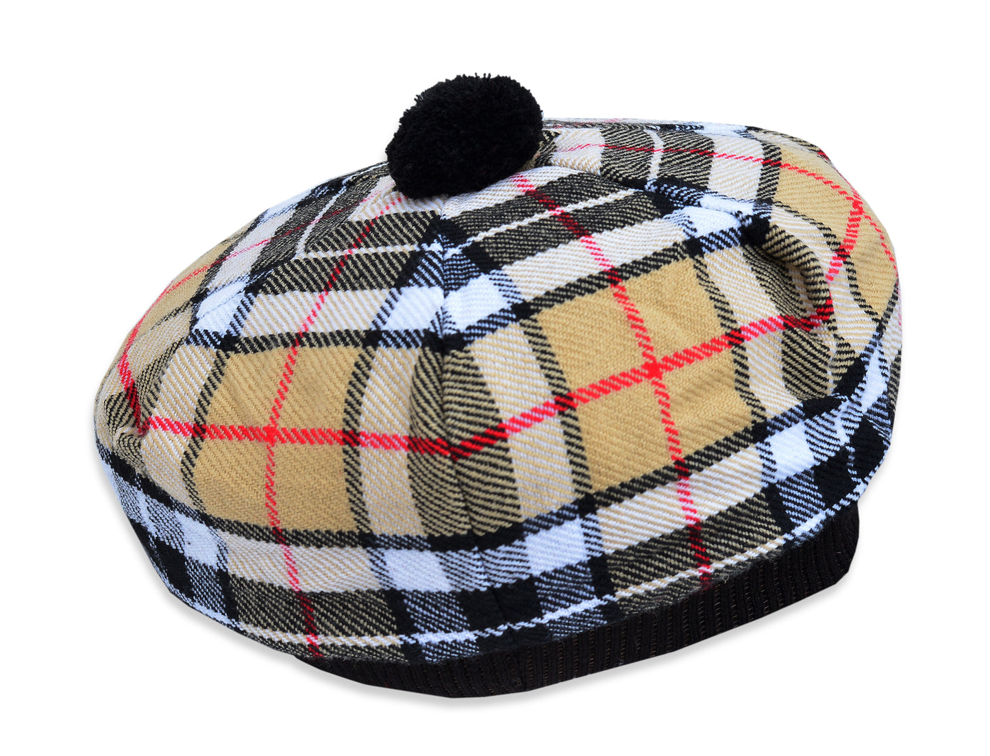 Scottish Tartan Tam O' Shanter Hat Tammy Bonnet Beret Balmoral Hat | Acrylic Wool Tartan Tammie in Various Tartans