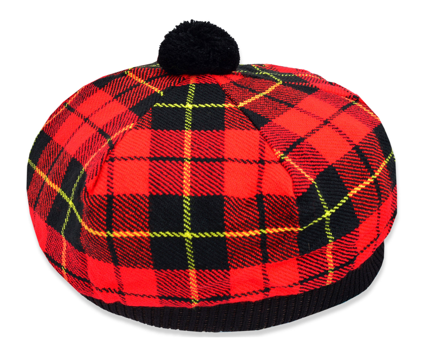 Scottish Tartan Tam O' Shanter Hat Tammy Bonnet Beret Balmoral Hat | Acrylic Wool Tartan Tammie in Various Tartans