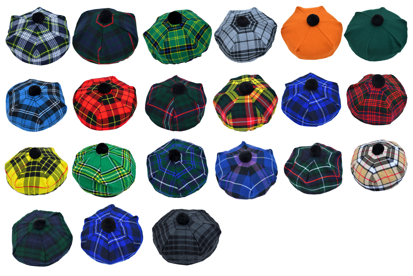 Scottish Tartan Tam O' Shanter Hat Tammy Bonnet Beret Balmoral Hat | Acrylic Wool Tartan Tammie in Various Tartans